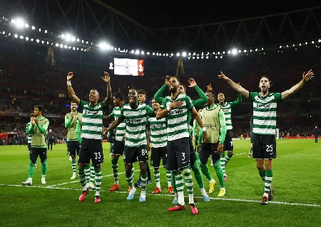 Sporting CP defeated Arsenal in Europa League shootout after a goal by Goncalves...